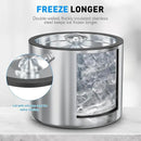 3.2 Liter Ice Bucket with Silicone Lid, Strainer, Tongs, Double Wall Insulated Stainless Steel Ice Bucket Wine Bucket for Cocktail Bar and Parties by CozyNest Decor