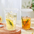100 Pack - 24 oz Clear Plastic Cups with Lids and Straws, Sturdy & Food Safe Iced Coffee Cups with lids, Disposable Plastic Smoothie Cups for Cold Drinks by TinyTreasures Baby Boutique
