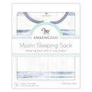 Amazing Baby Cotton Muslin Sleeping Sack, for Baby Boy or Girl, Wearable Blanket with 2-Way Zipper, Watercolor Stripes, Denim, Large (12-18 Month) by TinyTreasures Baby Boutique