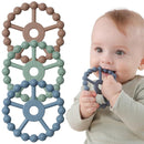 3 Pack Ring Teether Baby Infant Toys, Baby Essentials, Silicone Teething Ring Toys for Babies 0-6 Months, Seposeve Toddler Teethers 6-12 Months 12-24 Months, Infant Teething Relief, Brown Green Blue by TinyTreasures Baby Boutique