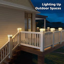 NIORSUN Solar Post Lights Outdoor 4 Pack, 2 Modes LED, Deck Fence Post Solar Lights for 3.5x3.5 4x4 5x5 5.5x5.5 Caps Patio Garden Decoration, White by GreenHaven Gardens