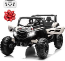 Electric Car for Kids, JOYRACER 24V Ride on Car Battery Powered Off-Road UTV w/Remote Control, 3 Speeds, 4x150W Powerful Motors, 18" Seat, Bluetooth, MP3, Electric Vehicles with Big Pull Bow by TinyTreasures Baby Boutique
