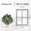 Rustic Wood Window Frame with Green Wreath and Arrows Wall Decor，Farmhouse Window Frame Hanging Decor, Wooden Fake Decoration,Window Pane Wall Decor,Set of 2 (White) by CozyNest Decor