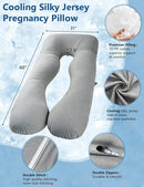 Meiz Pregnancy Pillows, Cooling Silky Pregnancy Pillows for Sleeping, 60" Full Body Maternity Pillow for Tall Pregnant Woman with Cooling Silk Jersey Cover, Grey by TinyTreasures Baby Boutique