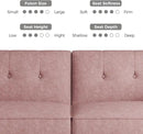 89” Futon Sofa Bed, Velvet Fabric Futon Couch Bed with 2 Square Pillows, Convertible Sleeper Sofa with Adjustable Backrest& Armrests, Modern Loveseat Sleeper for Living Room, Bedroom, Pink by CozyNest Decor