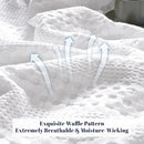 PHF Cooling Waffle Blanket California King Size, Lightweight 60% Rayon Derived from Bamboo & 40% Cotton Breathable Blanket for Hot Sleepers, Soft and Luxury for Bed Couch and Sofa, 110"x96", White by CozyNest Decor