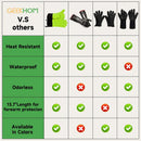 GEEKHOM BBQ Gloves Heat Resistant Oven Mitts - Silicone Grilling Gloves with 13.7" Arm Protection - Waterproof Pot Holder Non-Slip for Men & Women, Kitchen Outdoor Cooking, Baking, Camping, Green by GreenHaven Gardens