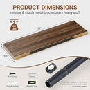 Heimlove 32 Inch Floating Shelves for Wall,Walnut 9.3" Deep Floating Shelf Set of 2,Wall Mounted Shelves for Bathroom Bedroom Living Room Kitchen Office,Shelf for Books Storage Room,Home Decor by CozyNest Decor
