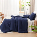 Litanika Navy Blue Comforter Set California King Size, 3 Pieces Cal King Lightweight Solid Bedding Comforter Set, All Season Fluffy Down Alternative Bed Set (104x96In Comforter & 2 Pillowcases) by CozyNest Decor