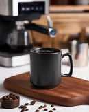 famiware Coffee Mugs Set of 4, Nebula 14oz Coffee Mugs, Ceramic Cup Set with Handle for Latte, Tea, Milk, Cappuccino, Cocoa, Matte Black by CozyNest Decor