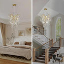 Modern Gold Crystal Tree Branches Chandelier,21 Inchs 6 Lights Modern Round K9 Crystal Chandeliers for Dining Room, Bedroom, Living Room, Foyer,Kitchen Island by CozyNest Decor