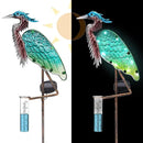 Heron Rain Gauge Solar Stake Outdoor, 43’’ Solar Rain Gauge LED Lights with Rainfall Gauge for Garden, Yard, Lawn, Pathway, Patio by GreenHaven Gardens