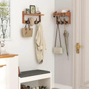 29" Coat Rack Wall Mount with Shelf, 4 in 1 Wall Mounted Coat and Key Hanger with 11 Hooks, Entryway Key Holder with Mail Holder for Living Room, Bedroom by CozyNest Decor