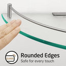 KES Glass Corner Shelf for Bathroom Corner Shelf 2 Pack Tempered Glass Shelf with Rail SUS 304 Stainless Steel Wall Mounted Brushed Finish, BGS2101A-2-P2 by CozyNest Decor