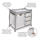 Badger Basket Sleigh-Style Baby Changing Table - Diaper Changing Station with 3 Storage Baskets - Nursery Organizer with Hamper, Changing Pad, Safety Rails - Gray by TinyTreasures Baby Boutique