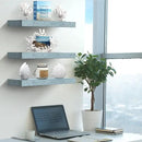 Sorbus Floating Shelves - 3 Pack 16 Inch Rustic Blue Wall Shelves for Bedroom, Kitchen, Living Room, Bathroom Shelves, Home Decor, Office - Floating Shelf for Trophies, Books, Frames, Toilet Paper by CozyNest Decor