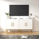 LYNSOM TV Stand for 55 Inch TV, Wood Entertainment Center with Storage Cabinet, TV Cabinet Black, Long Console Table for Living Room, Bedroom by CozyNest Decor