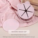 Snack Cups for Toddlers, Baby Snack Containers, Silicone Toddler Snack Cups No Spill, Food Catcher with Lid & Bucket-like Handle, BPA Free & Dishwasher Safe, 9 Ounce Lilac by TinyTreasures Baby Boutique