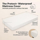 Waterproof Crib Mattress Protector Cover Fitted - 2-Pack Quiet Baby Crib Mattress Pad Sheets, 52" x 28" Soft Quilted Cotton Baby Sheet, Machine Washable, Easy Fit, Durable (Soft White/Quin) by TinyTreasures Baby Boutique