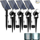 Solar Spot Lights Outdoor, Solar Landscape Spotlights IP65 Waterproof 9.8ft Cable, Auto On/Off Outdoor Wall Lights for Garden Yard Driveway Porch Walkway Pool (1-in-1 6000K Cold White 4 Pack) by GreenHaven Gardens