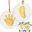 Baby Hand and Footprint Kit Girls, Boys - Personalized Baby Footprint Ornament Kit, Newborn Keepsake Gifts for New Mom, Easy to Use Handprint Makers, Cute Shower Gifts (Gold Paint, Cherish) by TinyTreasures Baby Boutique