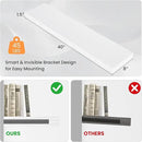 Floating Shelves for Wall,40" W x 8" D x 1.5" H, Wooden Wall Mounted Display Shelves with Invisible Brackets for Living Room, Bedroom, Bathroom, Kitchen Decor and Storage, Set of 2, White by CozyNest Decor