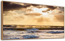 Framed Sunset Ocean Wall Art - Canvas Wall Decor Glow Sea Scene Nature Landscape Prints Sunset Over the Ocean Painting Artwork Living Room Bedroom Office Home 24" x 48" by CozyNest Decor