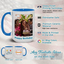 Ship Next Day Custom Mug Design Your Own Photo Text Personalized Picture Gifts for Women Men Customized Gifts Idea Personalized Coffee Mugs 15oz Blue Handle by TinyTreasures Baby Boutique