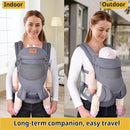New Upgrade Ergonomic Baby Carrier Newborn Toddler Wrap Carrier,Hands Free Baby Sitting Sling,Breathable,Perfect for Infants/Chest Sling for Babies Shower Gift (Grey, Upgrade-with Belt) by TinyTreasures Baby Boutique
