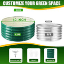 17" Tall Elevated Round Metal Rised Garden Bed- 3.3'x3.3' in Size and 0.8MM Thick Durable Planter Box for Vegetables Flowers Succulent at Patio/Garden Outdoor (Dark Green, 3.3FT Diameter) by GreenHaven Gardens