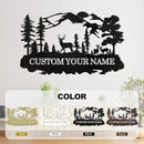 Custom Deer Metal Cabin Sign, Rustic Deer Wall Decor, Last Name Signs for Home, Custom Signs Outdoor Metal, Metal Wall Art, Hunting Decor, Hunter Gifts, Mountain Cabin Decor, Porch Sign by CozyNest Decor