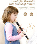 Eastar Soprano Recorder for Beginners Kids, Baroque style C Key Recorder Instrument ABS Classic 3 Piece with Cleaning Kit, Thumb Rest, Leather Bag, Fingering Chart, Brown, ERS-21BB by TinyTreasures Baby Boutique