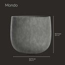 Mondo Large Planter – Grey Stone Finish – Fiberglass Indoor/Outdoor and Weather-Resistant Round Planter (19.7" D x 19.1" H Exterior, 18.5" D x 18.5" H Interior) by GreenHaven Gardens