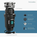 Moen Prep Series PRO Continuous Feed Compact Garbage Disposal for Kitchen Sink with Power Cord, GXP50C by CozyNest Decor