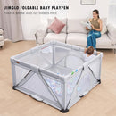 Baby Playpen Foldable, Playard for Babies and Toddlers, Portable Playpen Activity Center with 50 Balls+2 Handles for Travel, Indoor & Outdoor Play Pen with Mesh 50''x50'' by TinyTreasures Baby Boutique