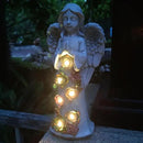 Angel Solar Garden Outdoor Statues with Succulent Plants and 6 LED Lights– Outside Solar Garden Decor Figurines -Remembrance & Sympathy Gifts Decorations by CozyNest Decor