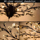 Ganeed Crystal Ceiling Light,Vintage Chandelier, Modern Elegant K9 Crystal Glass Chandelier Flush Mount Ceiling Lighting Fixture for Living Room Bedroom Restaurant Porch- Matte Black - 5 Lights by CozyNest Decor