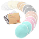 Organic Nursing Pads - 14 Washable Viscose Derived from Bamboo Breastfeeding Pads, Wash Bag, Reusable Breast Pads for Breastfeeding, Nipple Pads for Breastfeeding Essentials(Pastel Touch, M 3.9") by TinyTreasures Baby Boutique