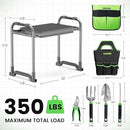 Upgraded Kneeler and Seat - Thicken & Widen Soft Kneeling Pad, Heavy Duty Gardening Stool with 2 Tool Bags & 4 Garden Tools, Gifts for Women, Men & Seniors by GreenHaven Gardens
