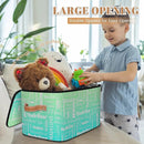 Custom Storage Basket with Name, Personalized Storage Bins with Zipper Lid, Foldable Fabric Storage Box Large capacity with Handle Green Blue by TinyTreasures Baby Boutique