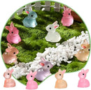 140Pcs Mini Resin Luminous Bunnies Glow in Dark Resin Rabbit Figures for Fairy Garden Luminous Mini Portrait Fairy Garden DIY Christmas Party Ornament Accessories Charms Party Favors by GreenHaven Gardens
