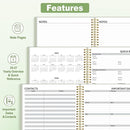 SUNEE Academic Planner 2025-2026 Weekly and Monthly, July 2025-June 2026, 8.5"x11", Tabs, Note Pages, Pockets, Bookmark, Flexible Cover, Spiral Binding, Sage Green by TinyTreasures Baby Boutique