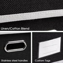 PRANDOM Large Foldable Storage Box with Lid [1-Pack] Fabric Collapsible Storage Bin Organizer Container Basket Cube with Cover for Home Bedroom Closet Office Nursery Black (17.7x11.8x11.8) by CozyNest Decor