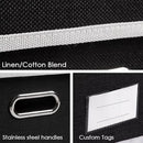 PRANDOM Storage Boxes with Lids [3-Pack] Fabric Collapsible Storage Bins Organizer Containers Baskets Cube with Cover for Home Bedroom Closet Office Nursery Black（23.4X15.9X11.5 by CozyNest Decor
