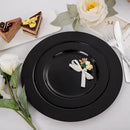 FLOWERCAT 60PCS Black Plastic Plates - Heavy Duty Black Disposable Plates for 30 guests Halloween Party/Wedding/New Year - Include 30PCS 10.25inch Dinner Plates and 30PCS 7.5inch Dessert Plates by CozyNest Decor