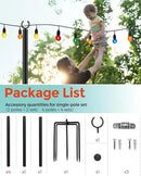 LAND·VOI 2 Pack String Light Poles, 9FT Heavy Duty Metal Light Poles for Outside String Lights, Outdoor Light Poles with 5 Prong Fork, Lighting Stand for Patio, Backyard, Garden, Deck, Black FLP12B by GreenHaven Gardens