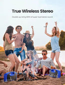 Houl Zallee IPX7 Waterproof Bluetooth Speaker, 40W (60W Peak) Portable Wireless Speakers, 32H Playtime, Stereo Loud Sound, Deep Bass, Bluetooth 5.0, Built-in Mic for Camping, Party, Gifts, Beach-Blue by CozyNest Decor