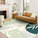Lahome Green Machine Washable Large Rug - 8 x 10 Area Rugs for Living Room Non-Slip Lightweight Throw Boho Rugs, Soft Botanical Print Indoor Floor Carpet for Bedroom Office Dining Room Classroom by TinyTreasures Baby Boutique