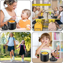 Soup Thermo for Hot Food Kids 25.5oz Lunch Containers with Buckle Lid Wide Mouth Hot Food Jar Vacuum Insulated Stainless Steel Bento Box Leakproof with Spoon(Black) by TinyTreasures Baby Boutique