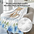 Custom Nursery Crib Bedding Set: Personalized Name 4 Piece Blue Floral Leopard Design Baby Crib Sets for Baby Girls - Toddler Double Layer Blanket Set, Comfortable Crib Bed Sheets for Baby Toddlers by TinyTreasures Baby Boutique
